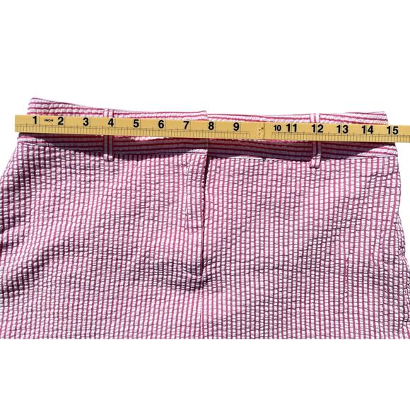 Sam TY Seersucker Ruffle Hem Pink White Stripped Skirt - Size 8 - Picture 6 of 9
